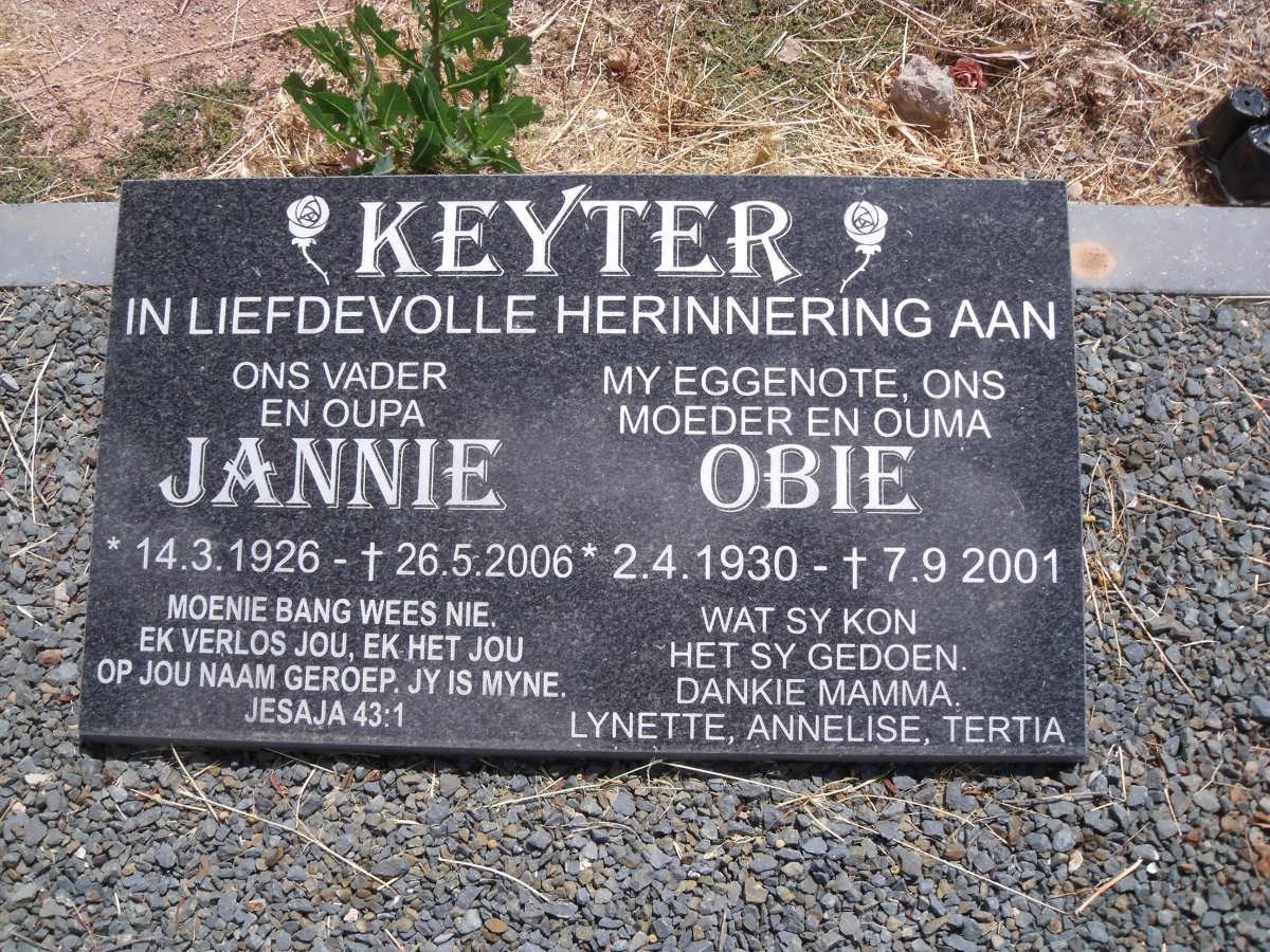 KEYTER Jannie 1926-2006 &amp; Obie 1930-2001
