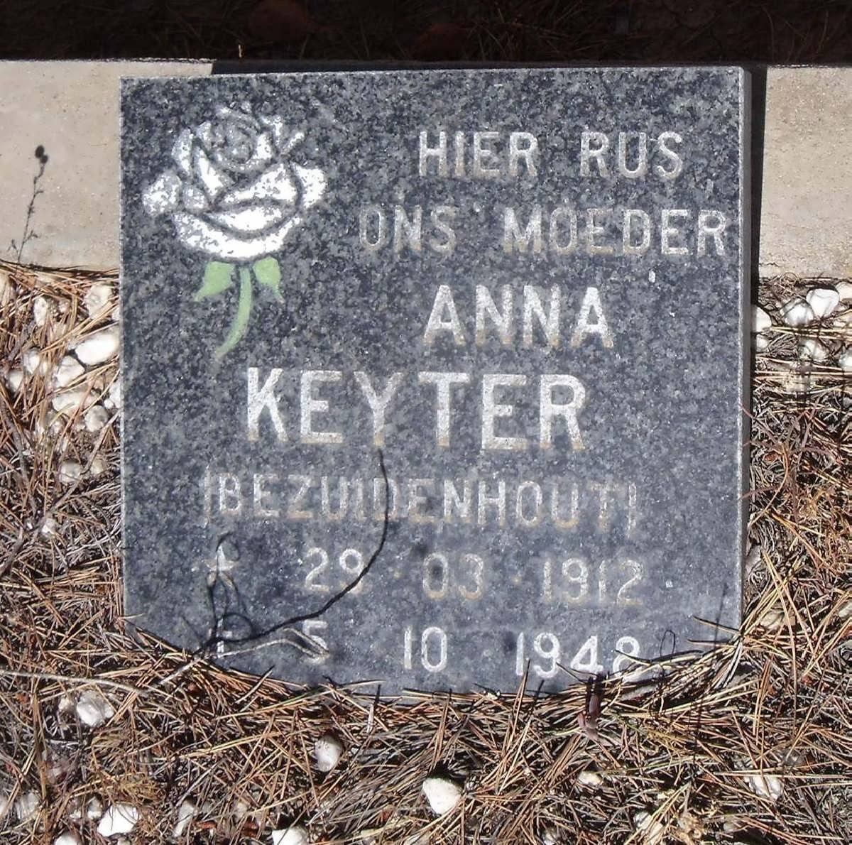 KEYTER Anna nee BEZUIDENHOUT 1912-1948