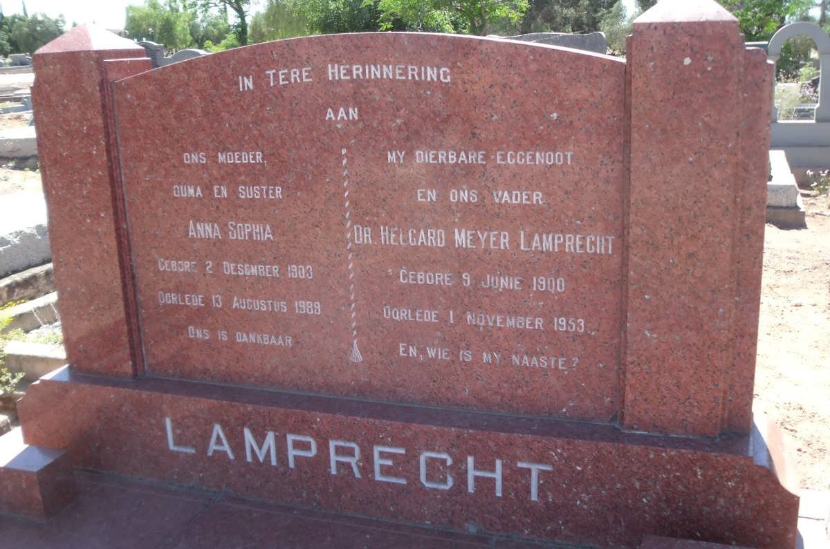 LAMPRECHT Helgard Meyer 1900-1953 &amp; Anna Sophia 1903-1989