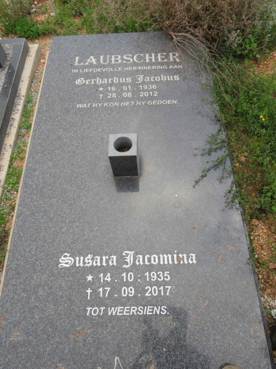 LAUBSCHER Gerhardus Jacobus 1936-2012 & Susara Jacomina 1935-2017
