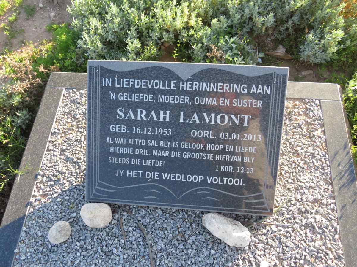 LAMONT Sarah 1953-2013