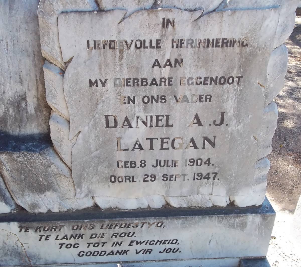 LATEGAN Daniel A.J. 1904-1947