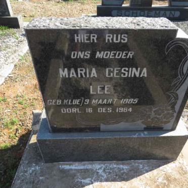 LEE Maria Gesina nee KLUE 1885-1964
