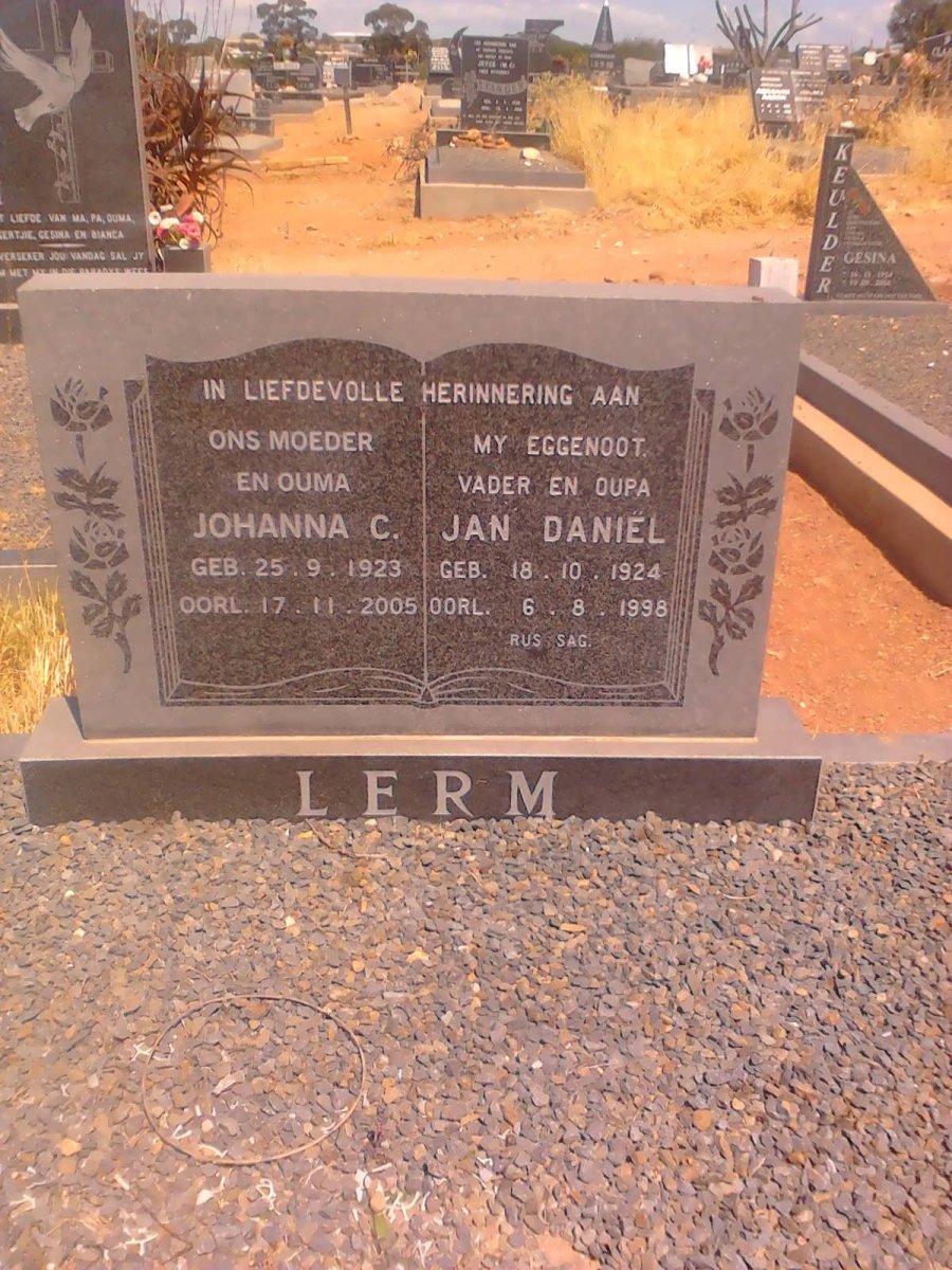 LERM Jan Daniel 1924-1998 &amp; Johanna C. 1923-2005