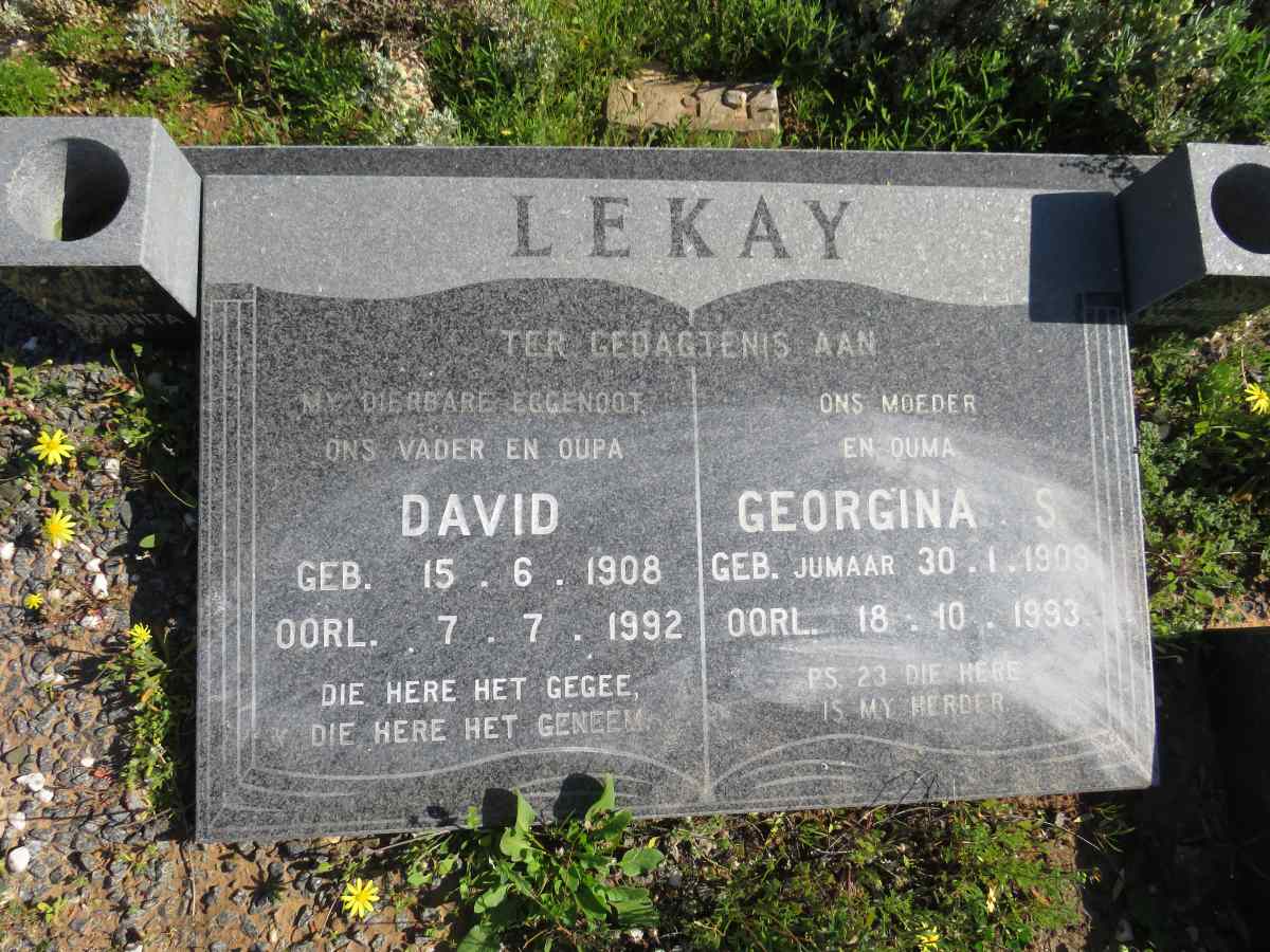 LEKAY David 1908-1992 & Georgina S. JUMAAR 1909-1993