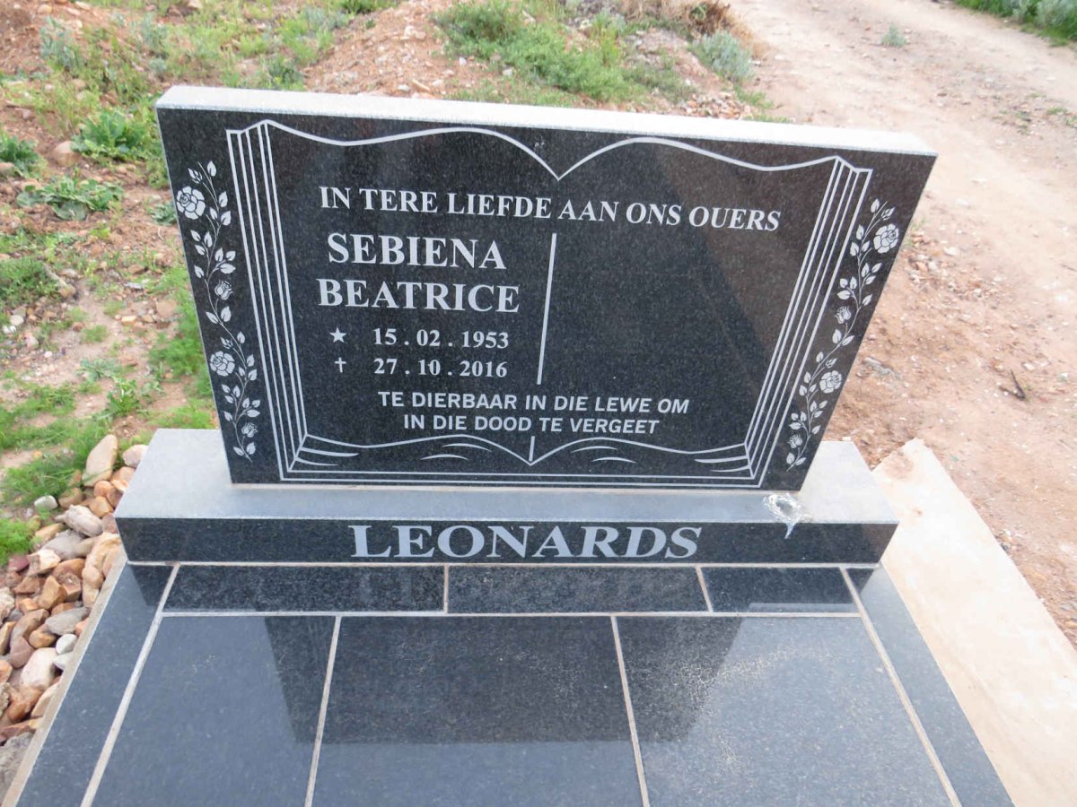 LEONARDS Sebiena Beatrice 1953-2016