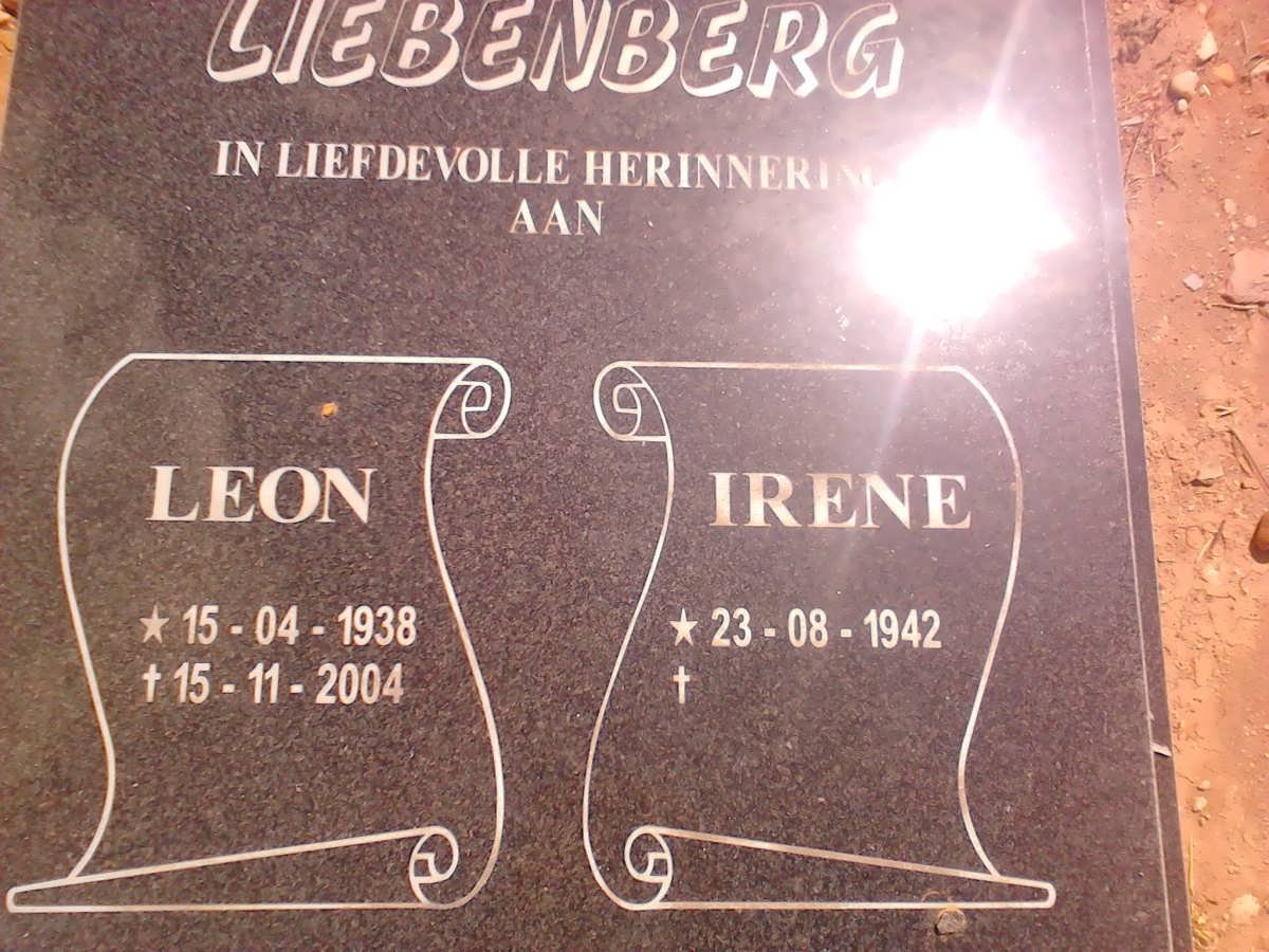LIEBENBERG Leon 1938-2004 &amp; Irene 1942-