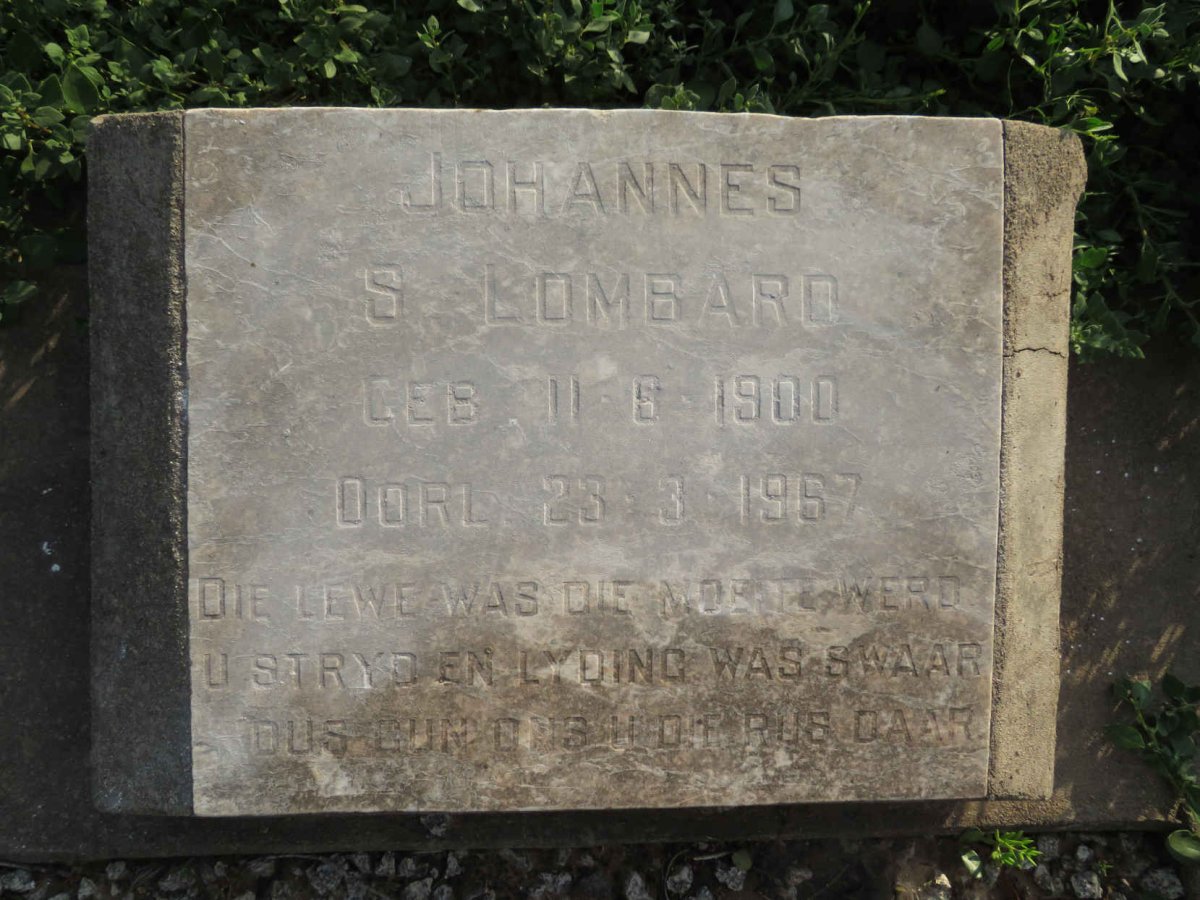 LOMBARD Johannes S. 1900-1967