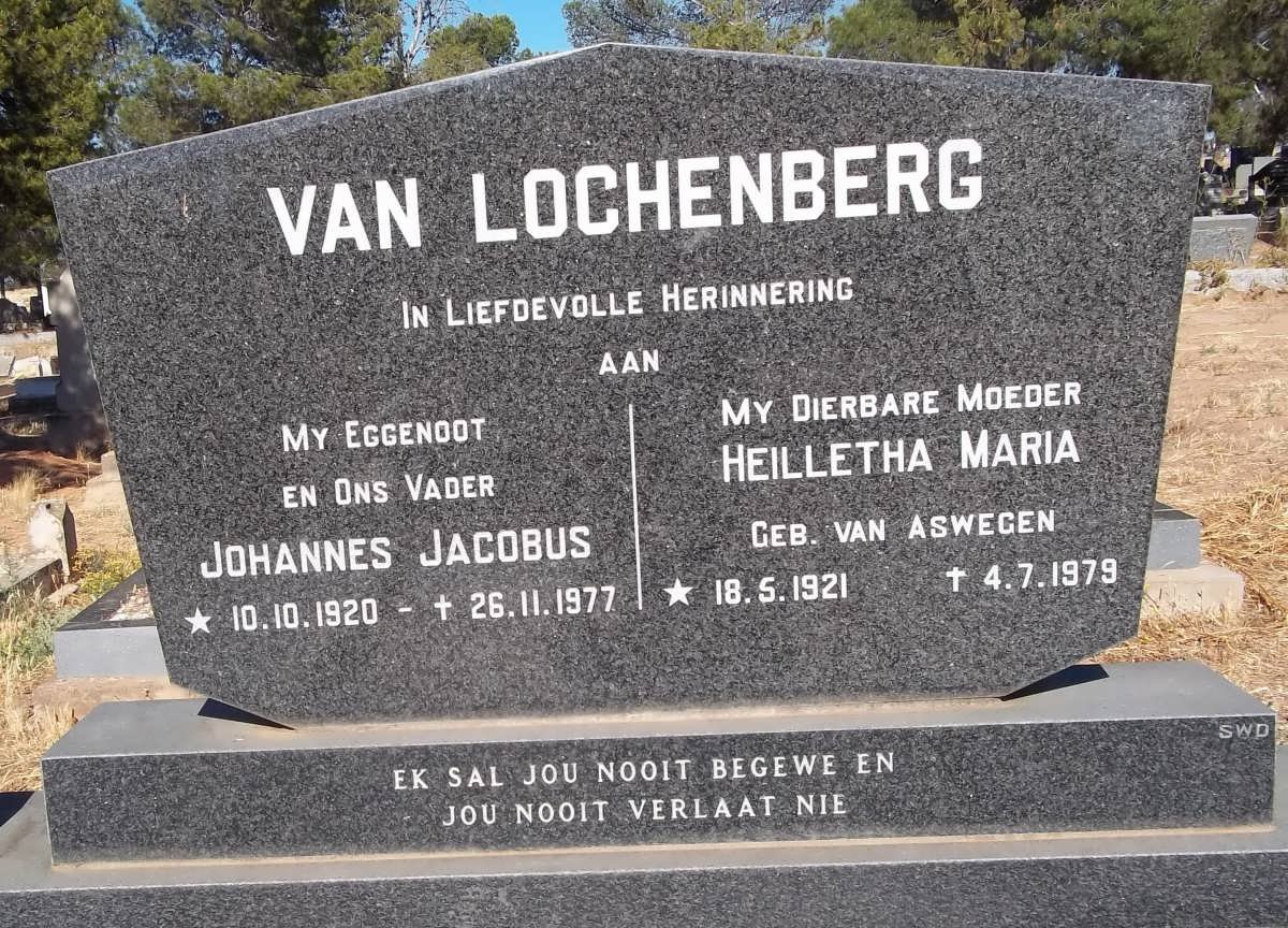 LOCHENBERG Johannes Jacobus, van 1920-1977 &amp; Heilletha Maria van ASWEGEN 1921-1979