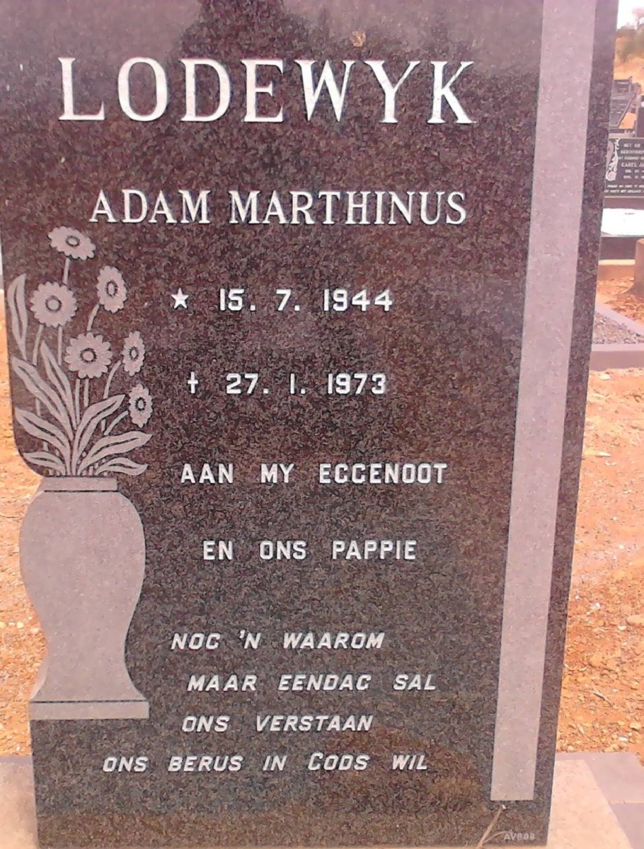 LODEWYK Adam Marthinus 1944-1973
