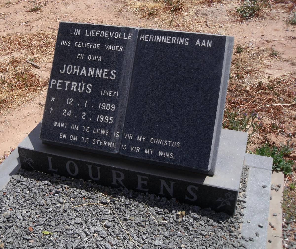LOURENS Johannes Petrus 1909-1995