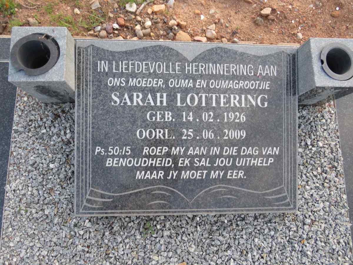 LOTTERING Sarah 1926-2009