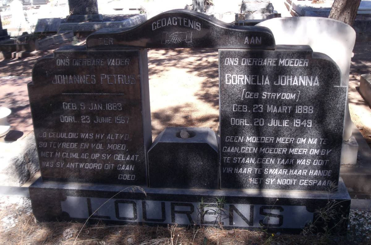 LOURENS Johannes Petrus 1883-1967 &amp; Cornelia Johanna STRYDOM 1888-1949