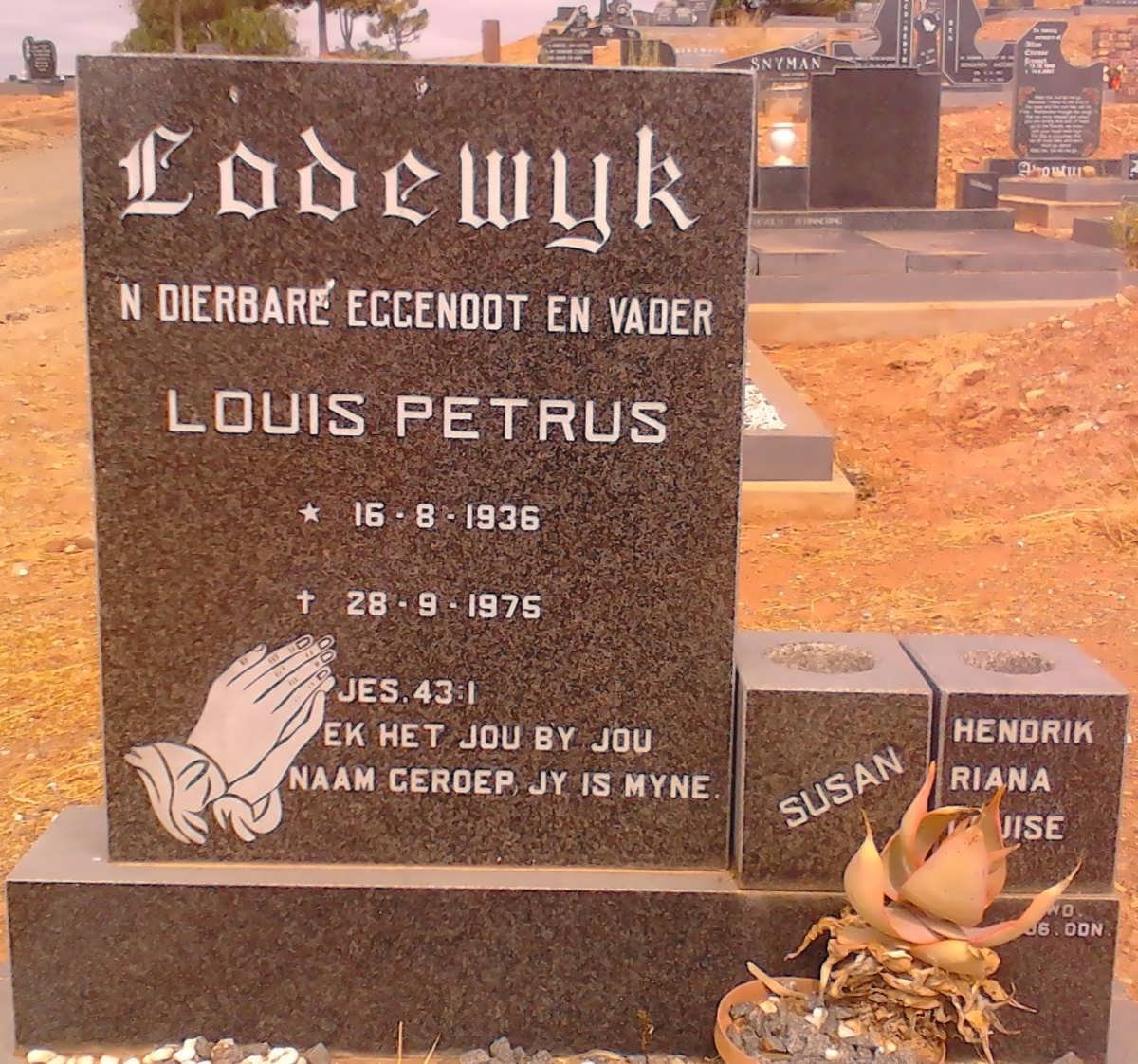 LODEWYK Louis Petrus 1936-1975