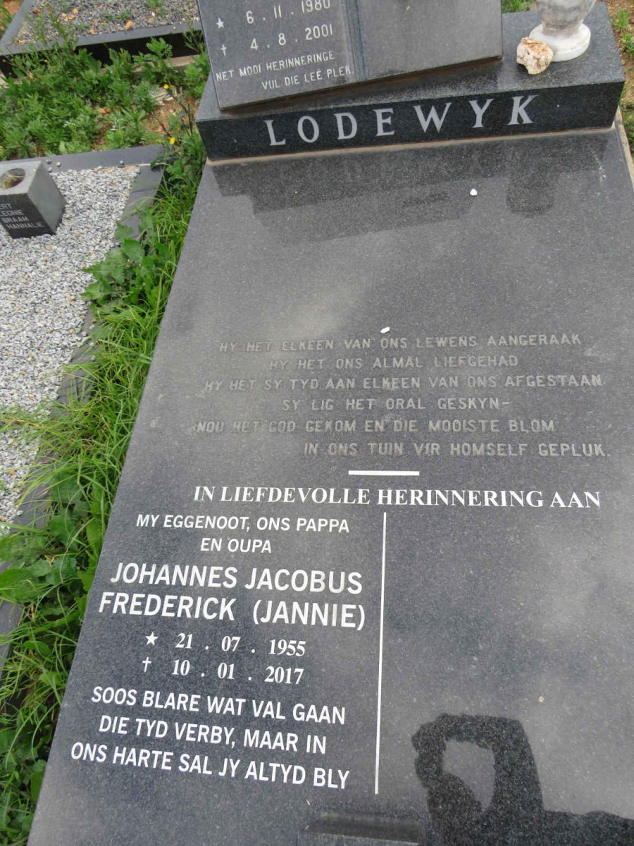 LODEWYK Johannes Jacobus Frederick 1955-2017 :: LODEWYK Janlu 1980-2001 _1