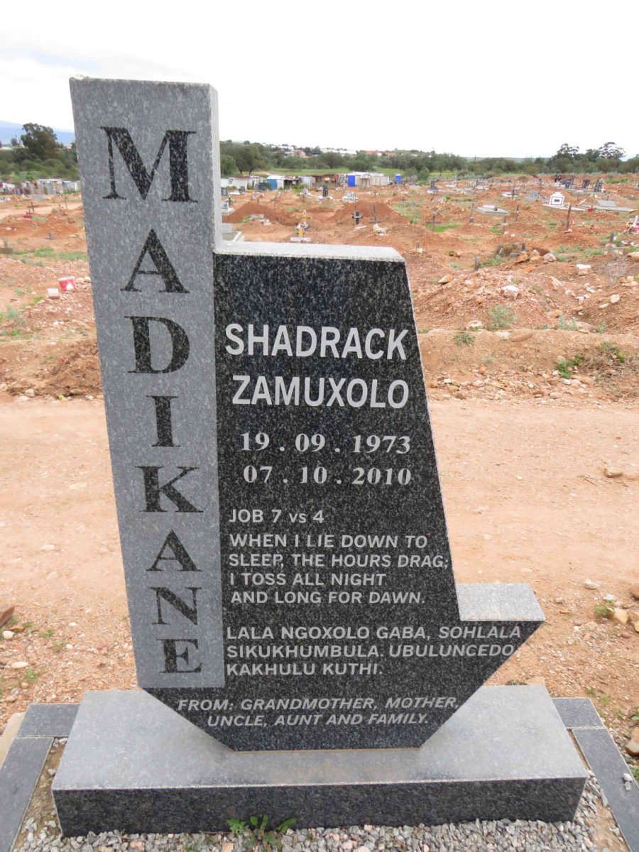 MADIKANE Shadrack Zamuxolo 1973-2010