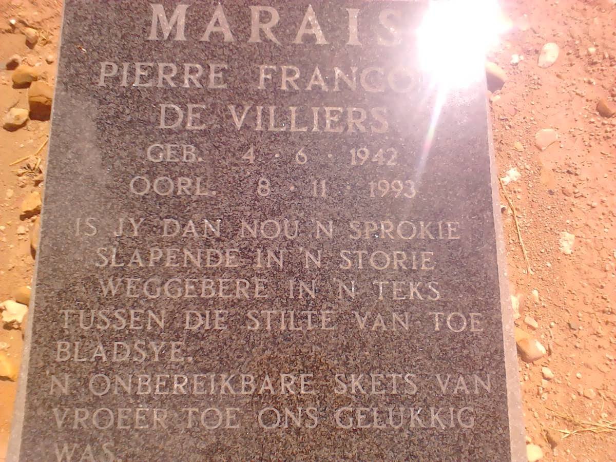 MARAIS Pierre Francois De Villiers 1942-1993