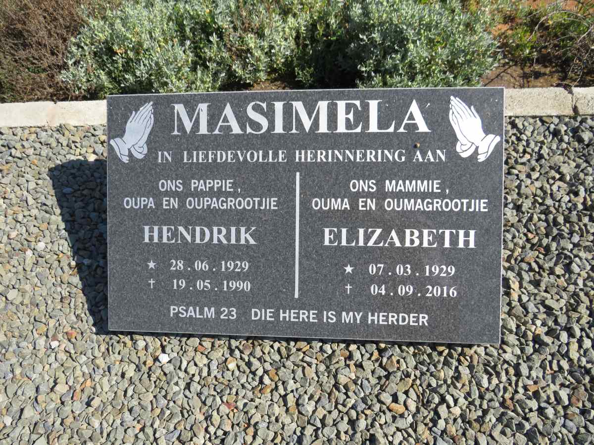 MASIMELA Hendrik 1929-1990 & Elizabeth 1929-2016
