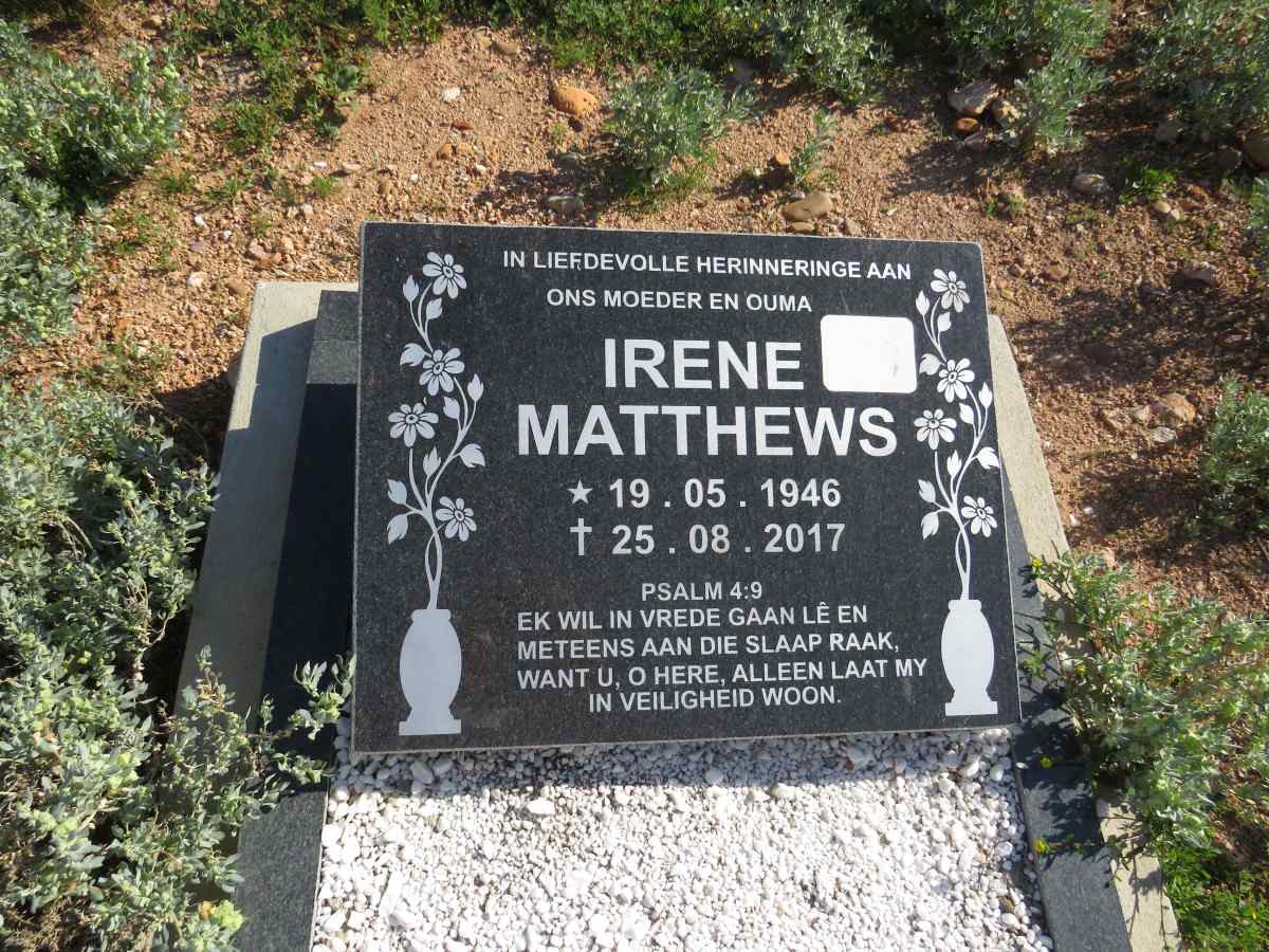 MATTHEWS Irene 1946-2017