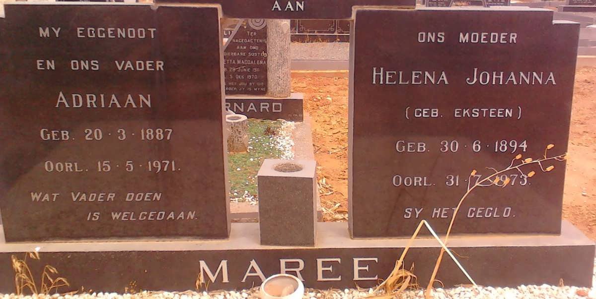 MAREE Adriaan 1887-1971 &amp; Helena Johanna EKSTEEN 1894-1973