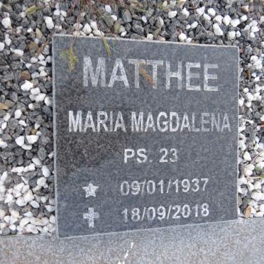 MATTHEE Maria Magdalena 1937-2018