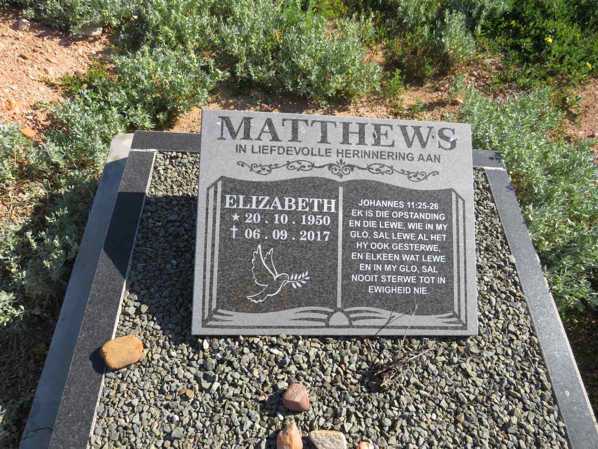 MATTHEWS Elizabeth 1950-2017