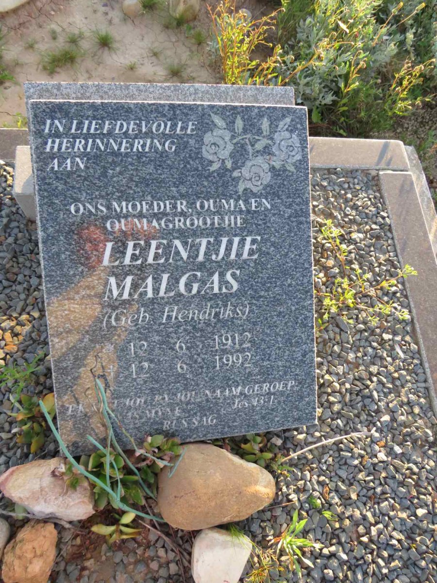 MALGAS Leentjie nee HENDRIKS 1912-1992