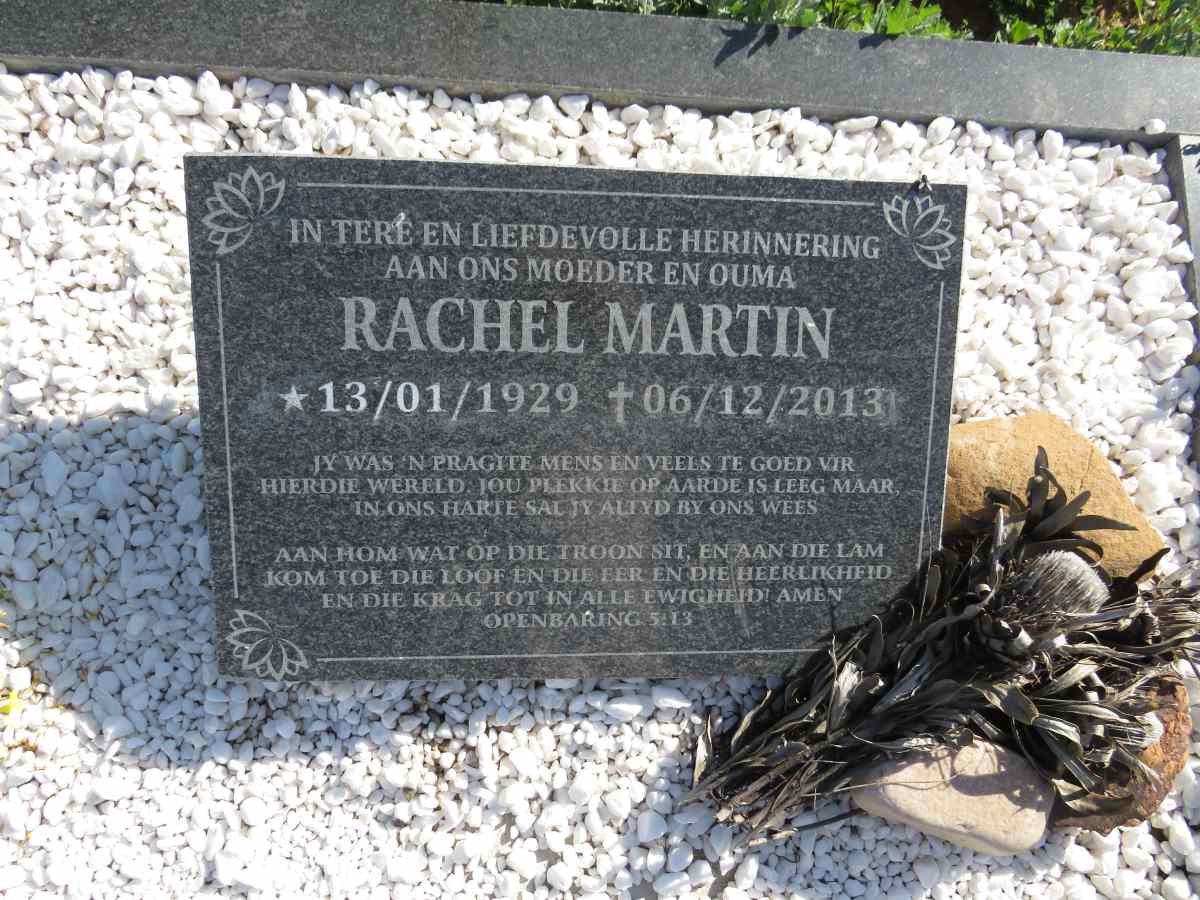 MARTIN Rachel 1929-2013