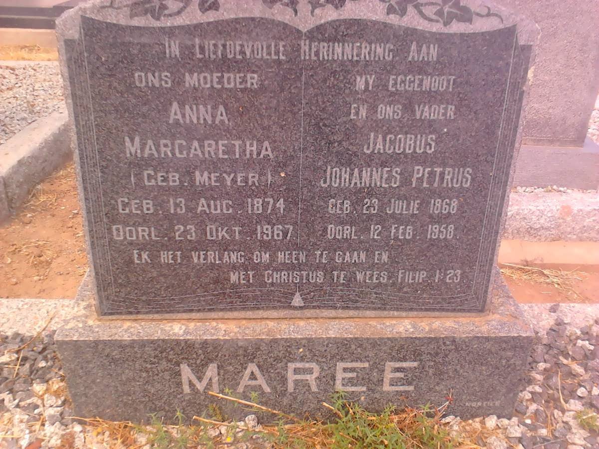 MAREE Jacobus Johannes Petrus 1868-1958 &amp; Anna Margaretha MEYER 1874-1967