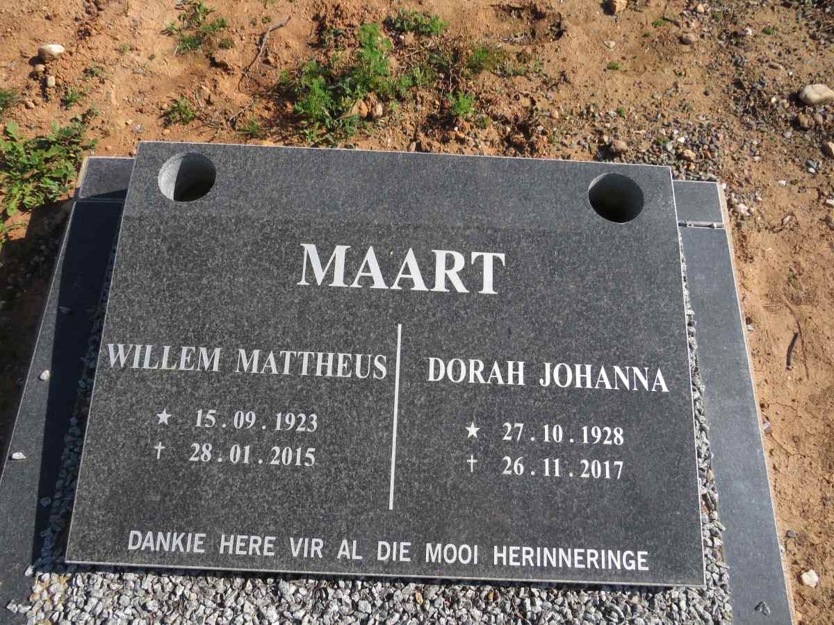 MAART Willem Mattheus 1923-2015 & Dorah Johanna 1928-2017