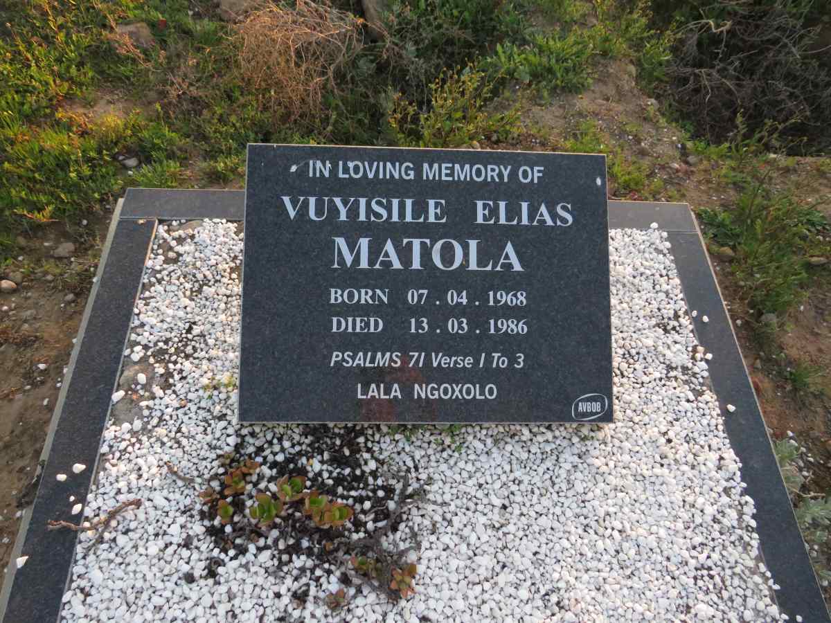 MATOLA Vuyisile Elias 1968-1986