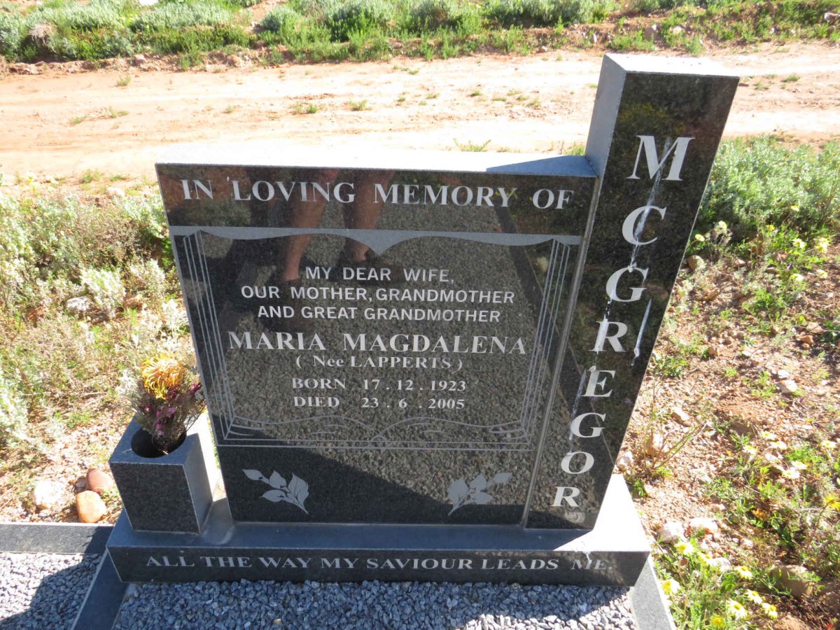 MCGREGOR George Frederick 1922-2011 & Maria Magdalena LAPPERTS 1923-2005_2