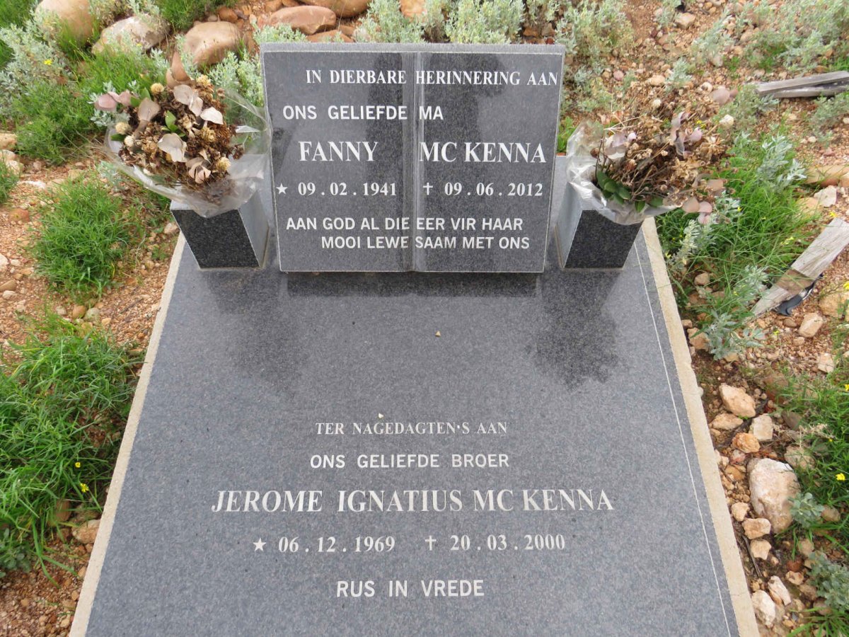 MCKENNA Fanny 1941-2012 :: MCKENNA Jerome Ignatius 1969-2000