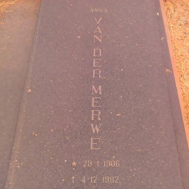 MERWE Anna, van der 1906-1982