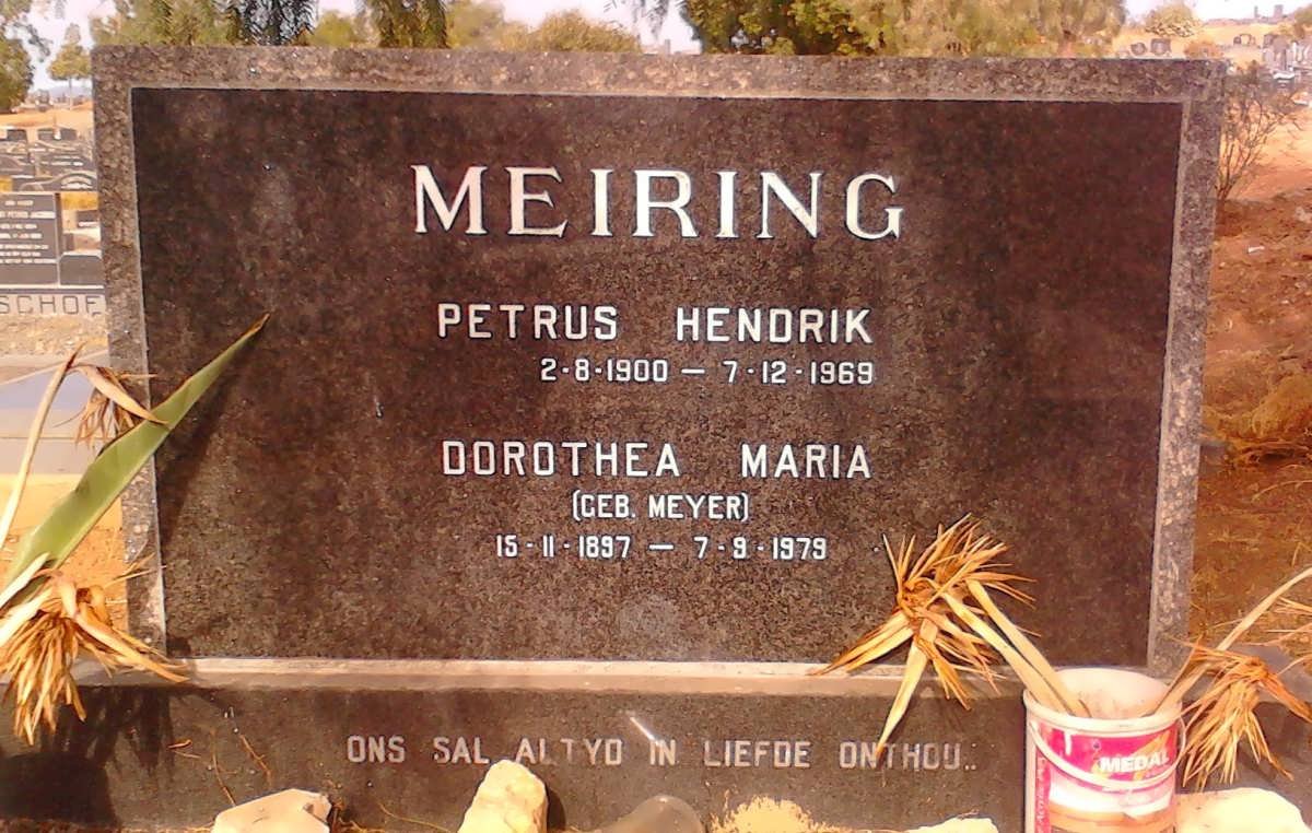 MEIRING Petrus Hendrik 1900-1969 &amp; Dorothea Maria MEYER 1897-1979