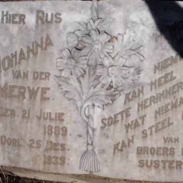 MERWE Johanna, van der 1889-1939