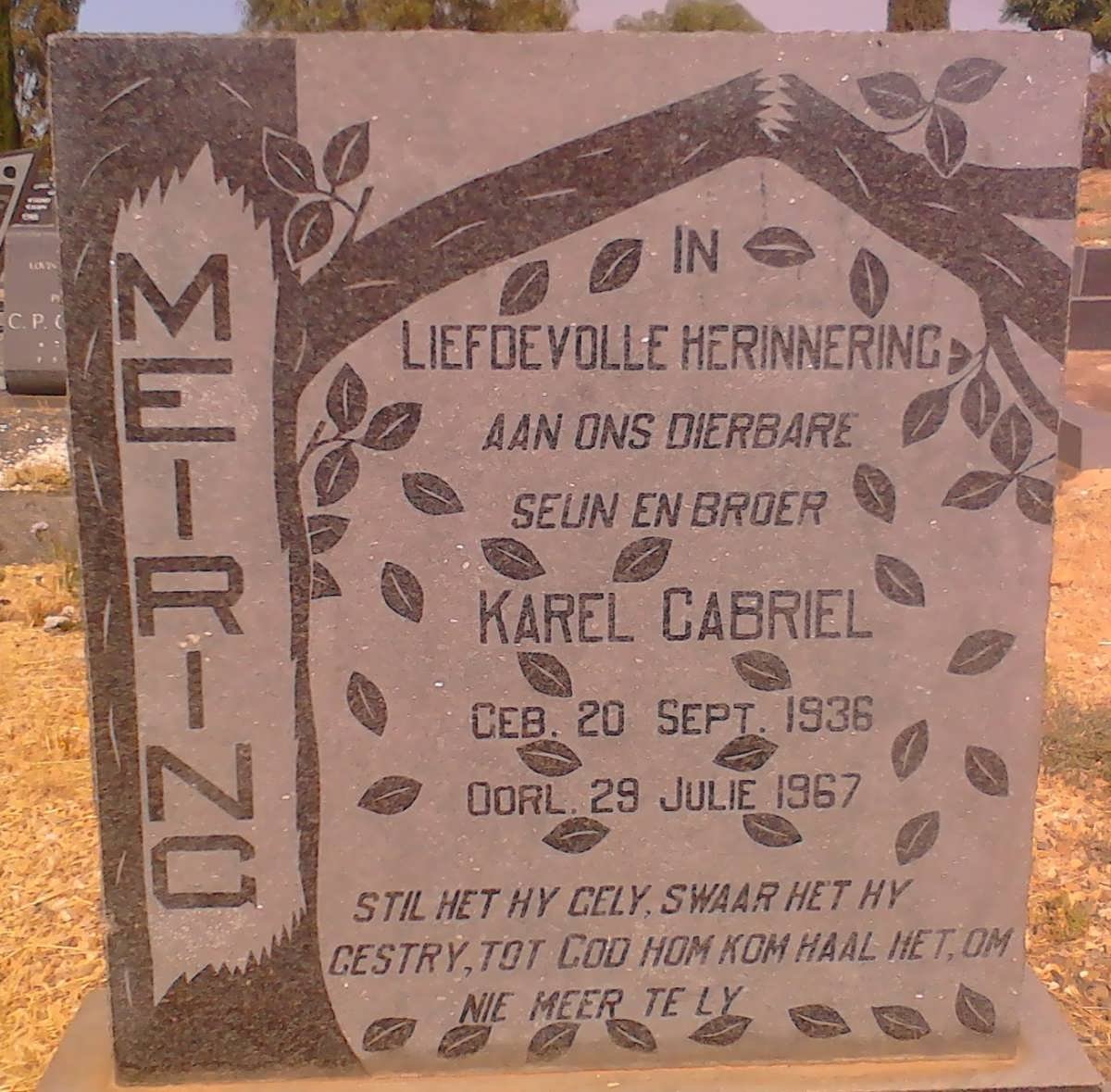 MEIRING Karel Gabriel 1936-1967