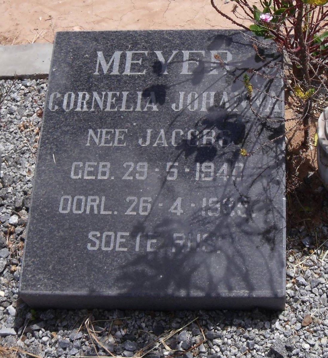 MEYER Cornelia Johanna nee JACOBS 1940-1985
