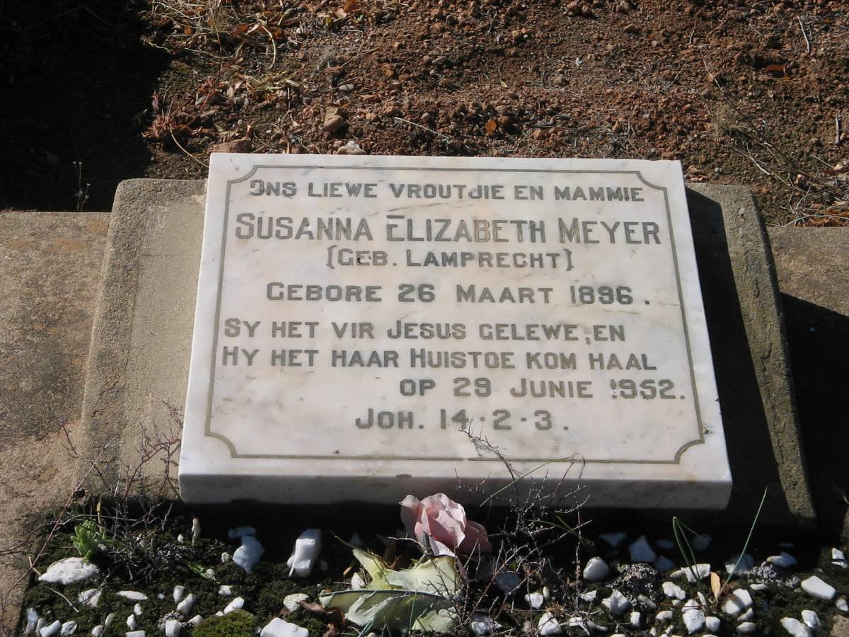 MEYER Susanna Elizabeth nee LAMPRECHT 1896-1952