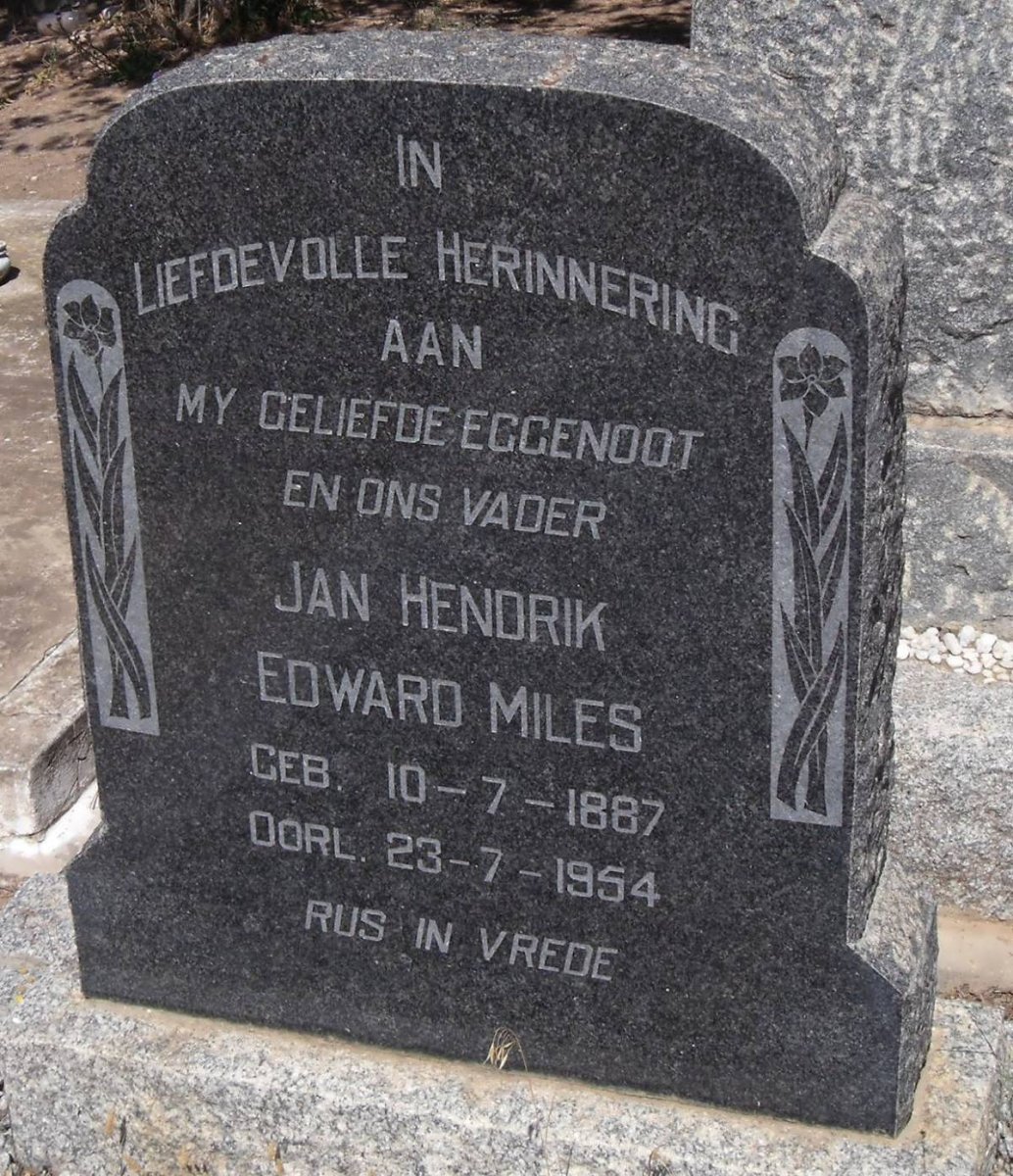 MILES Jan Hendrik Edward 1887-1954