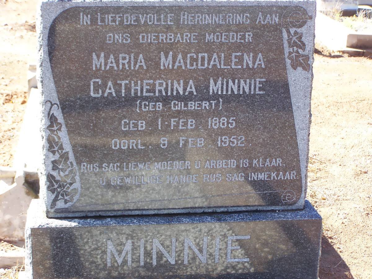 MINNIE Maria Magdalena Catherina nee GILBERT 1885-1952