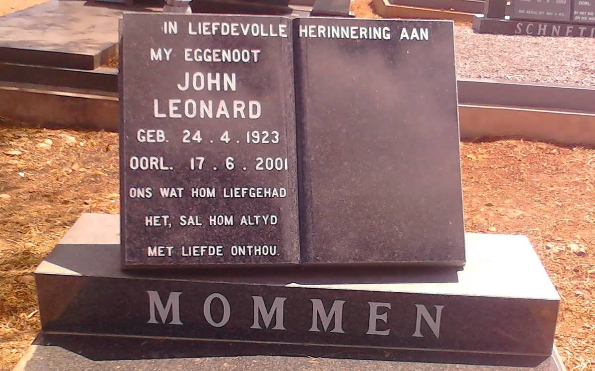 MOMMEN John Leonard 1923-2001