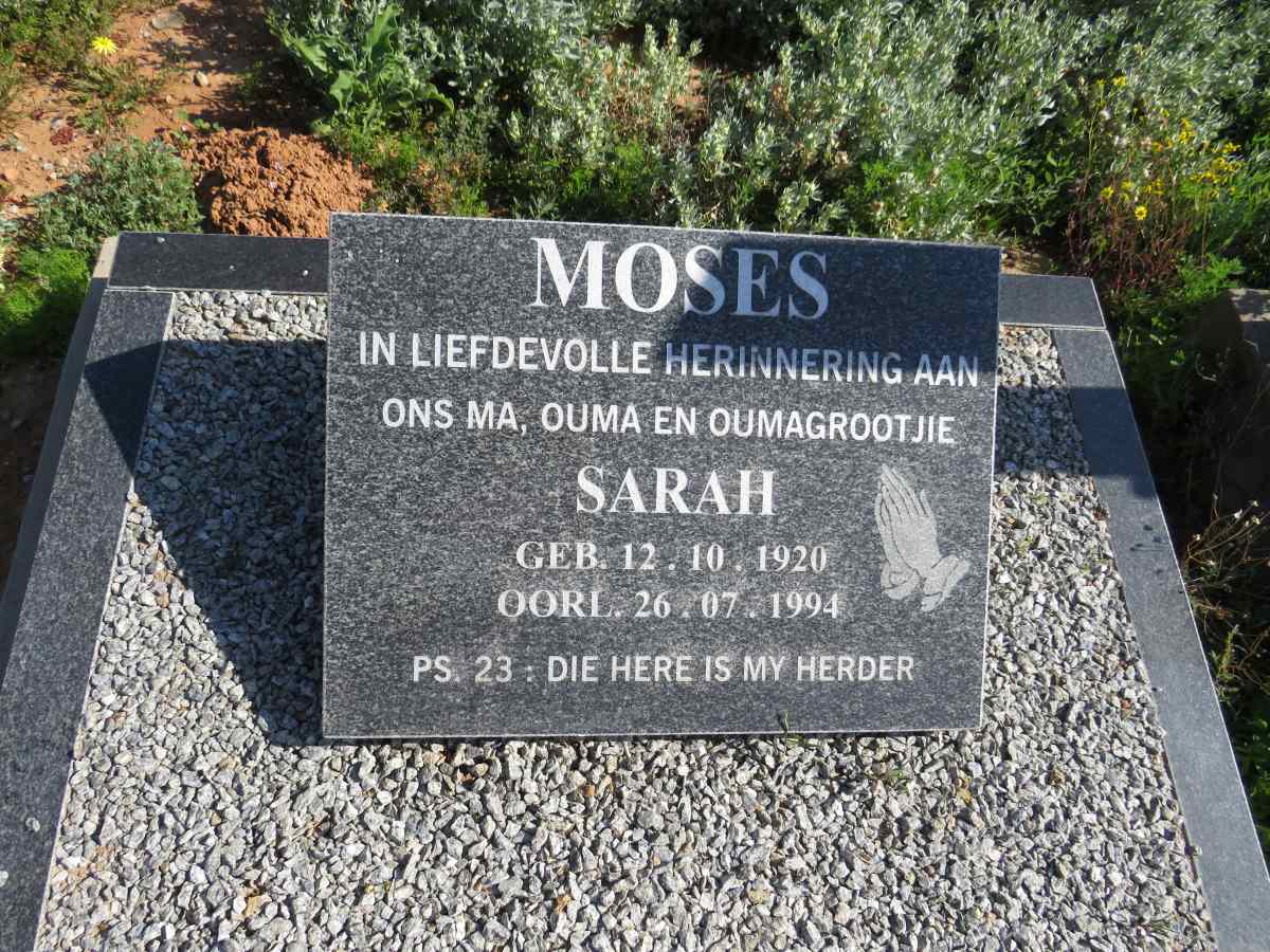 MOSES Sarah 1920-1994