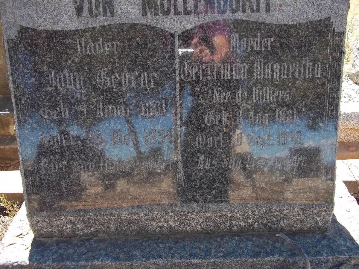 MOLLENDORFF John George, von ?-1911 &amp; Gertruida Magaritha DE VILLIERS ?-1911