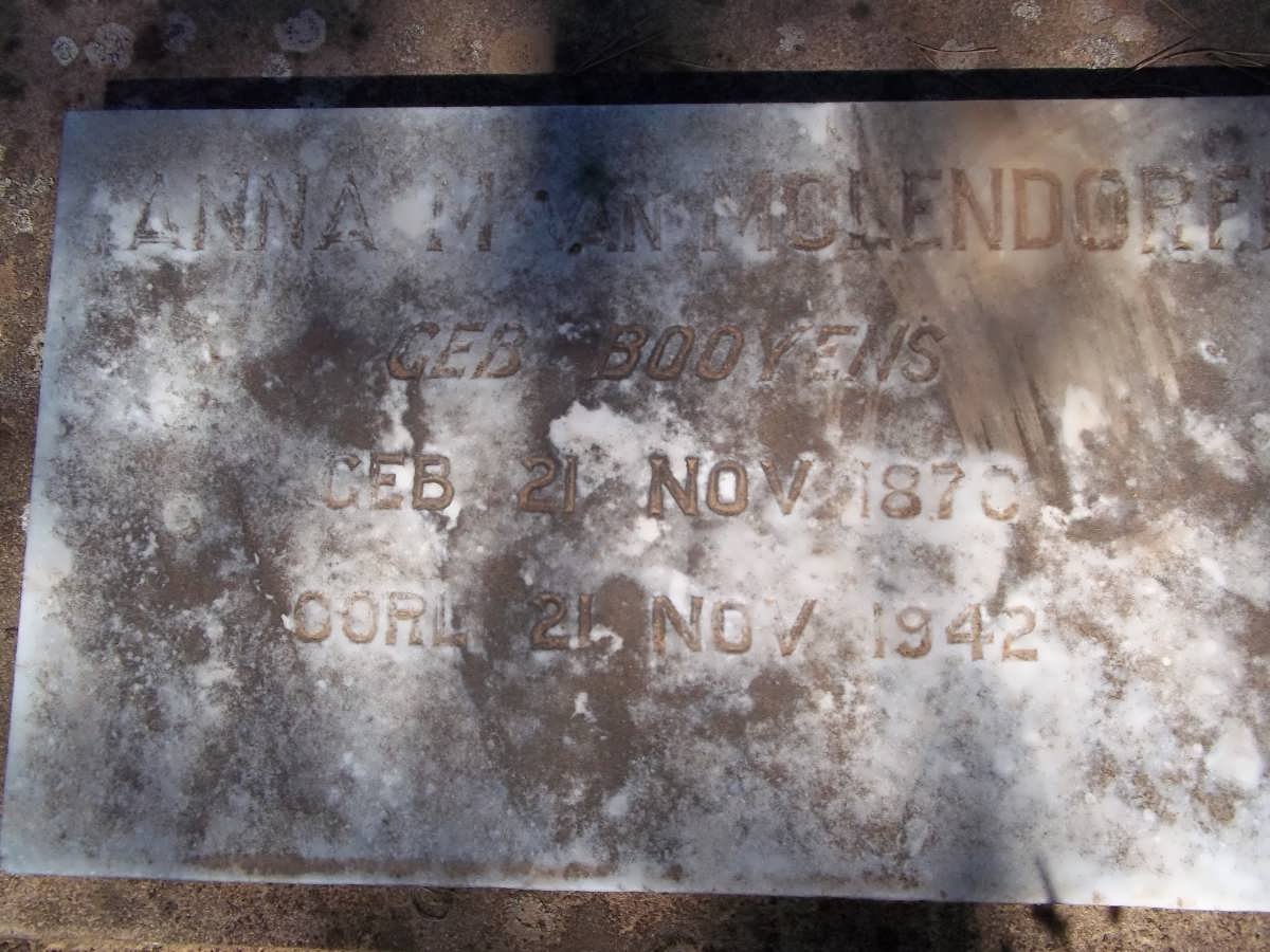 MOLENDORF Anna M., van nee BOOYENS 1870-1942