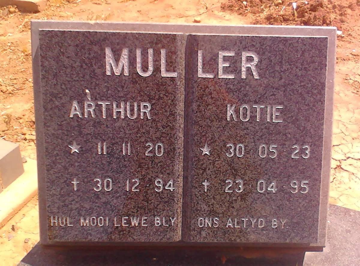 MULLER Arthur 1920-1994 &amp; Kotie 1923-1995