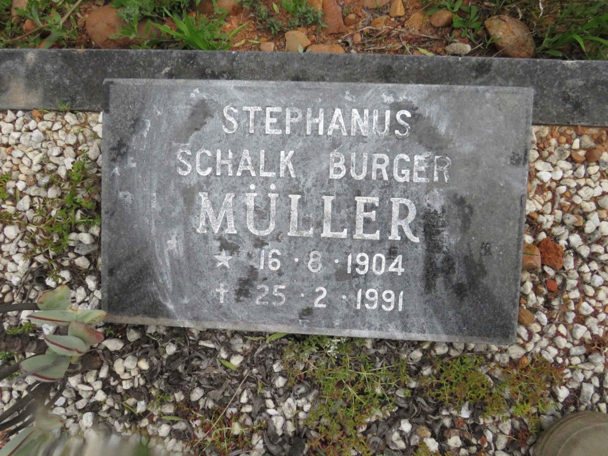 MULLER Stephanus Schalk Burger 1904-1991