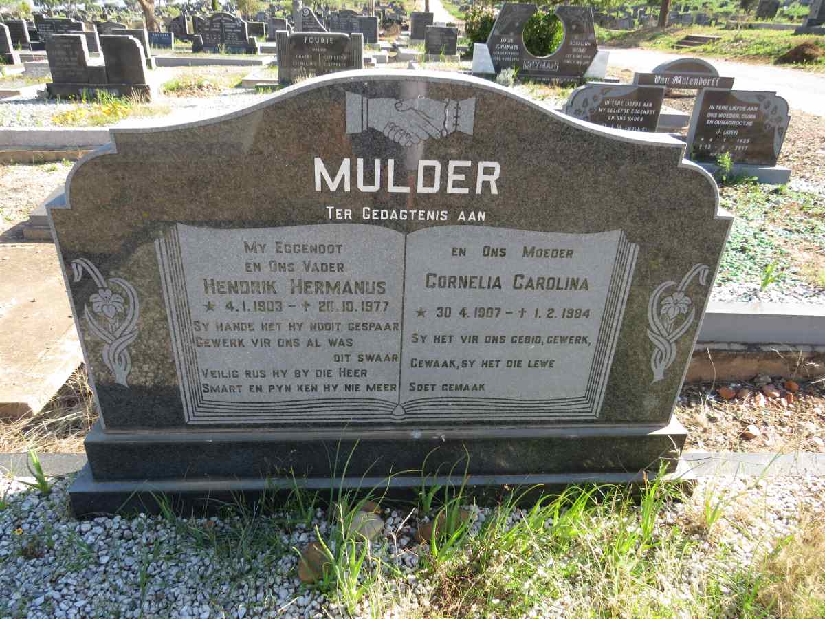 MULDER Hendrik Hermanus 1903-1977 & Cornelia Carolina 1907-1984
