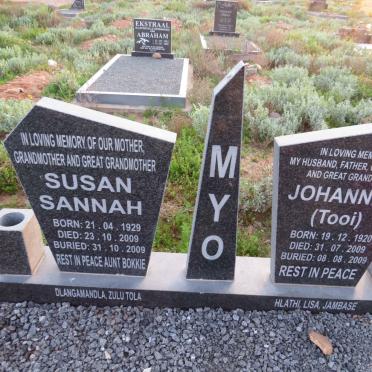 MYO Johannes 1920-2009 & Susan Sannah 1929-2009