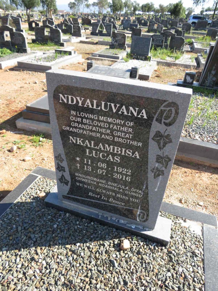 NDYALUVANA Nkalambisa Lucas 1922-2016